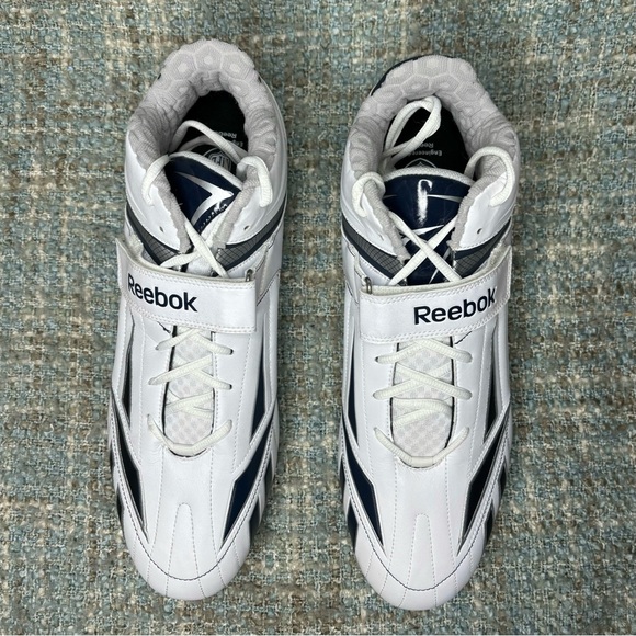 Reebok Pro Full Blitz KFC HD Football Cleats in White Navy Silver